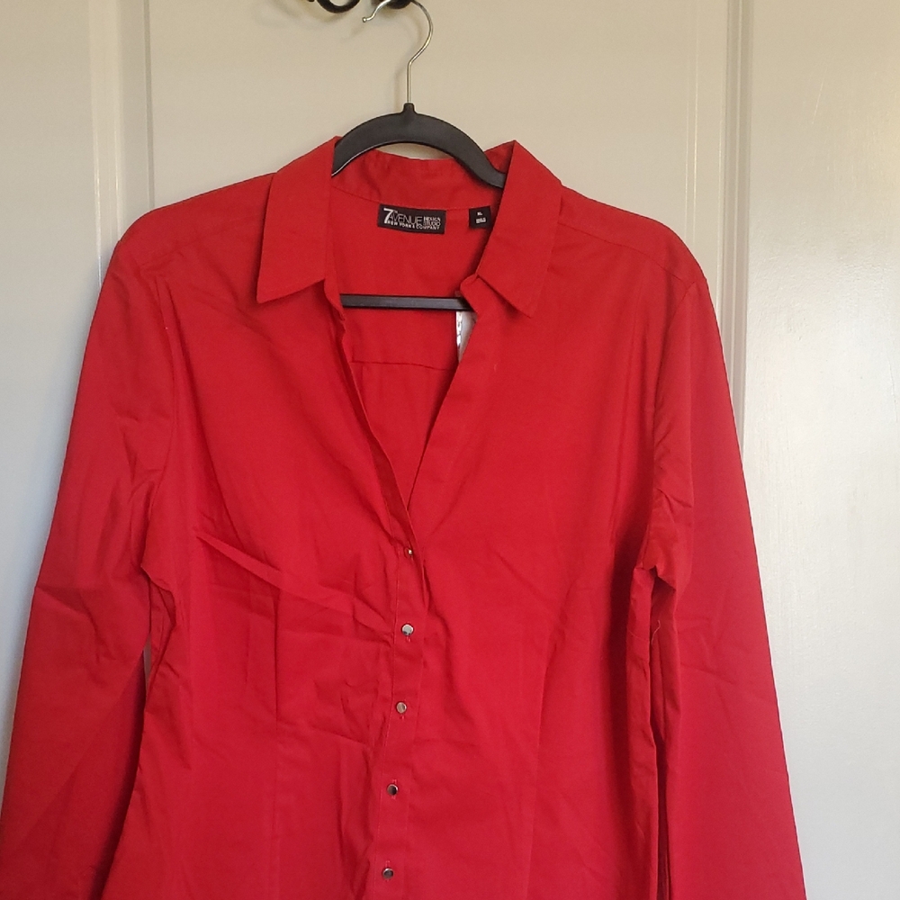 Red Button-Down Shirt NWT